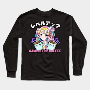 Gamer Girl loves Coffee drinks Long Sleeve T-Shirt